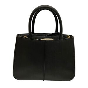 Hobo Black Crosshatching Leather Satchel Bag